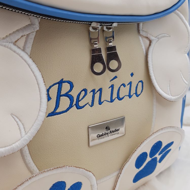 Kitty Kitty Blue Children's Backpack - High-quality, handmade UK bag with excellent finishing. Available on request.