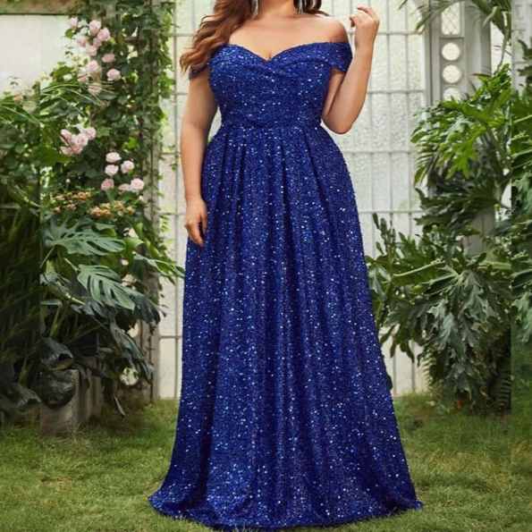 Blue prom dress.